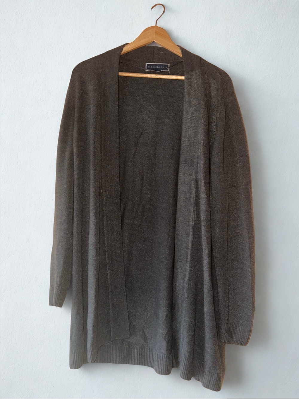 Karen Scott Open Front Lightweight Cardigan Sweater